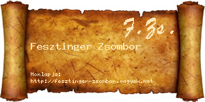 Fesztinger Zsombor névjegykártya